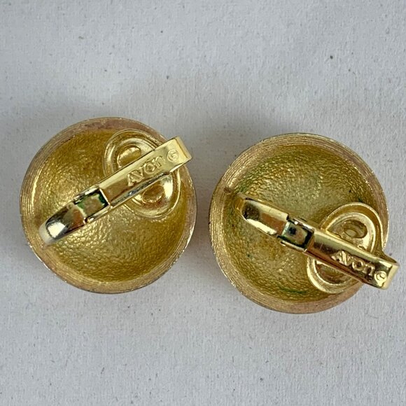 VTG Beaded Necklace, 3 Clip-On Earrings, Retractable Keychain Avon SHA Gold-Tone - Picture 5 of 10